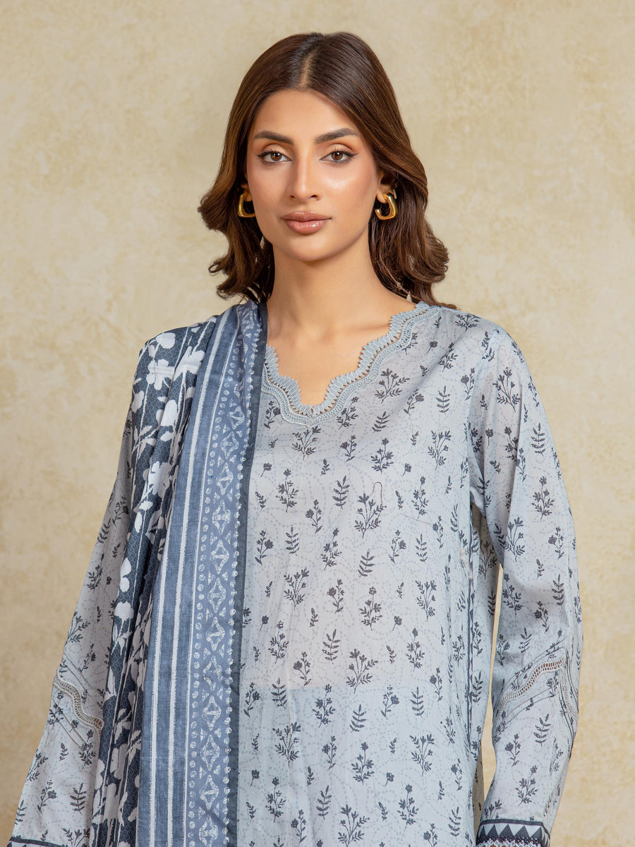 edenrobe Allure Unstitched Printed Khaddar 3Pc Suit EWU5A3-35924