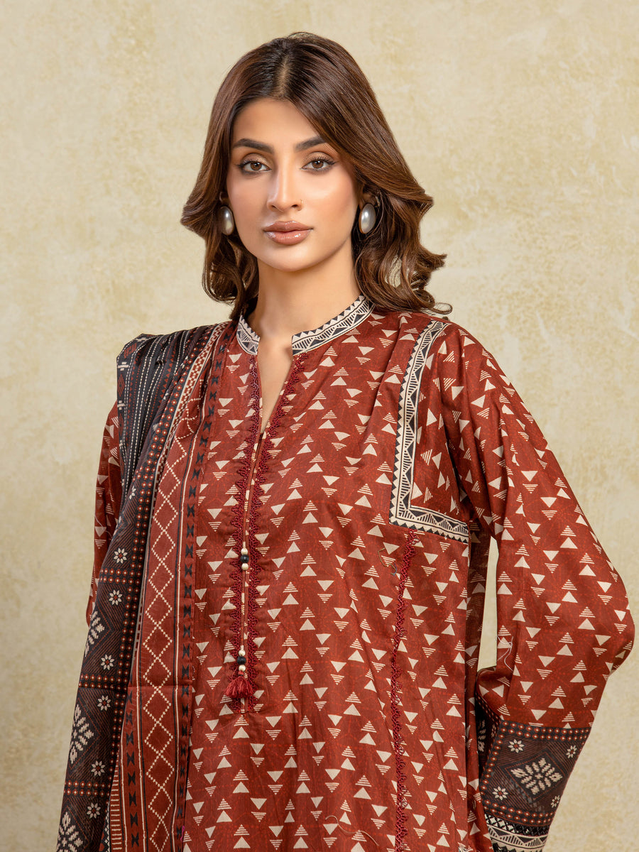 edenrobe Allure Unstitched Printed Khaddar 3Pc Suit EWU5A3-35929