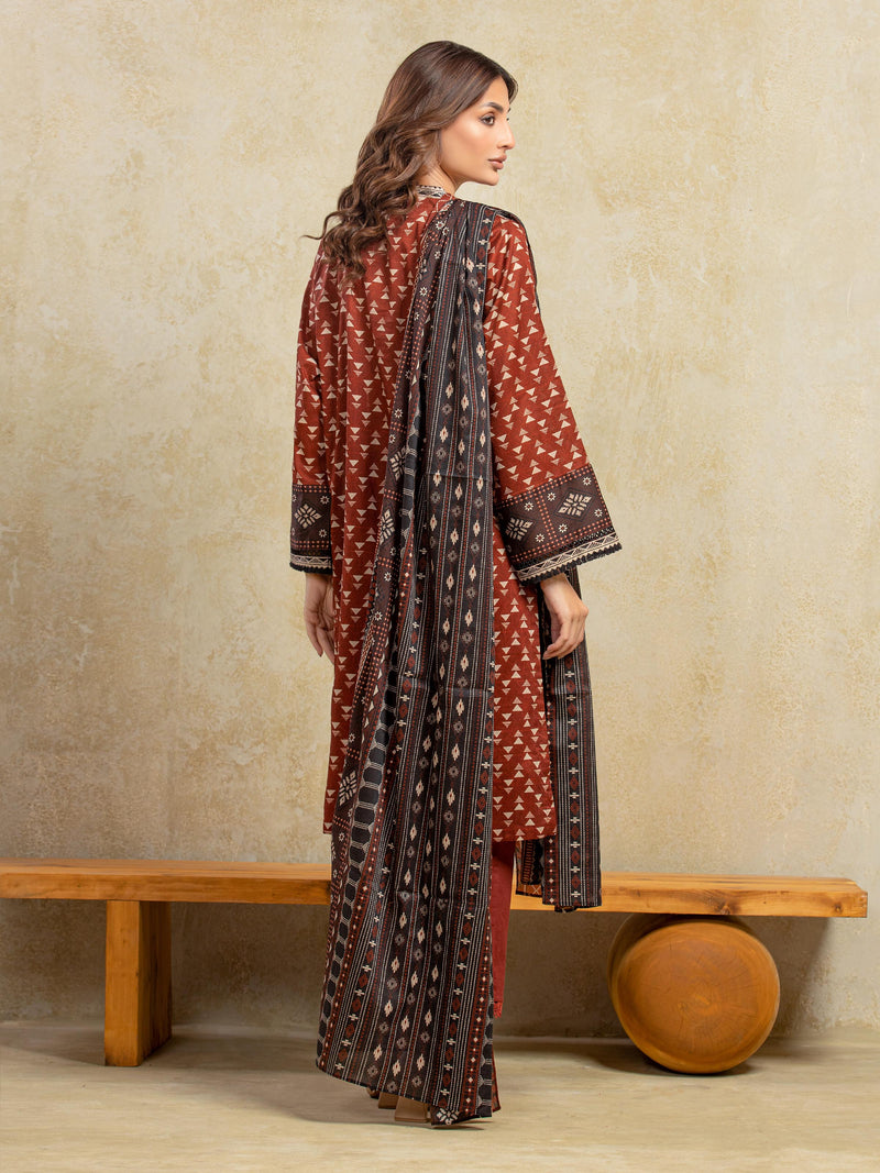 edenrobe Allure Unstitched Printed Khaddar 3Pc Suit EWU5A3-35929