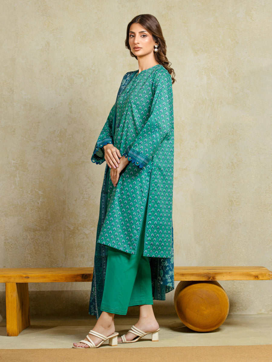 edenrobe Allure Unstitched Printed Khaddar 3Pc Suit EWU5A3-35934