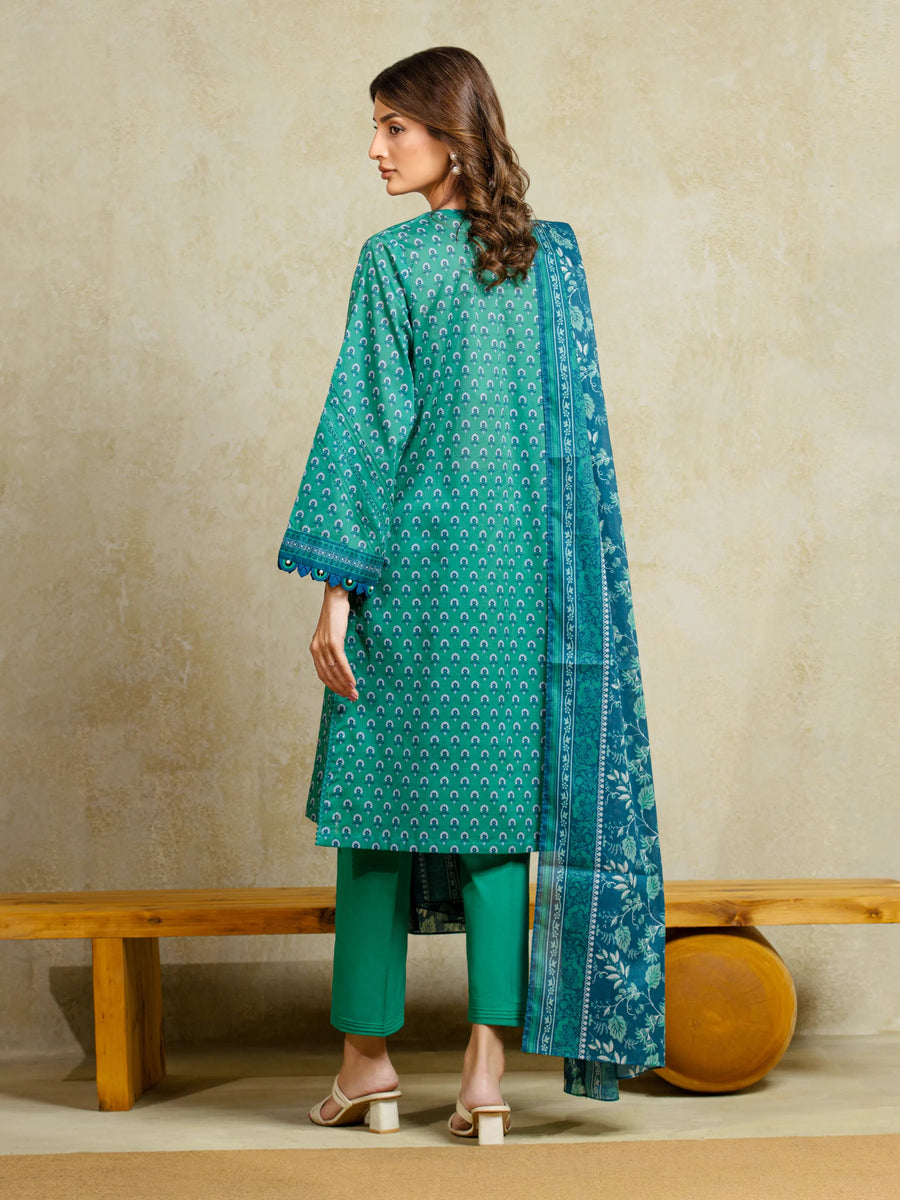 edenrobe Allure Unstitched Printed Khaddar 3Pc Suit EWU5A3-35934