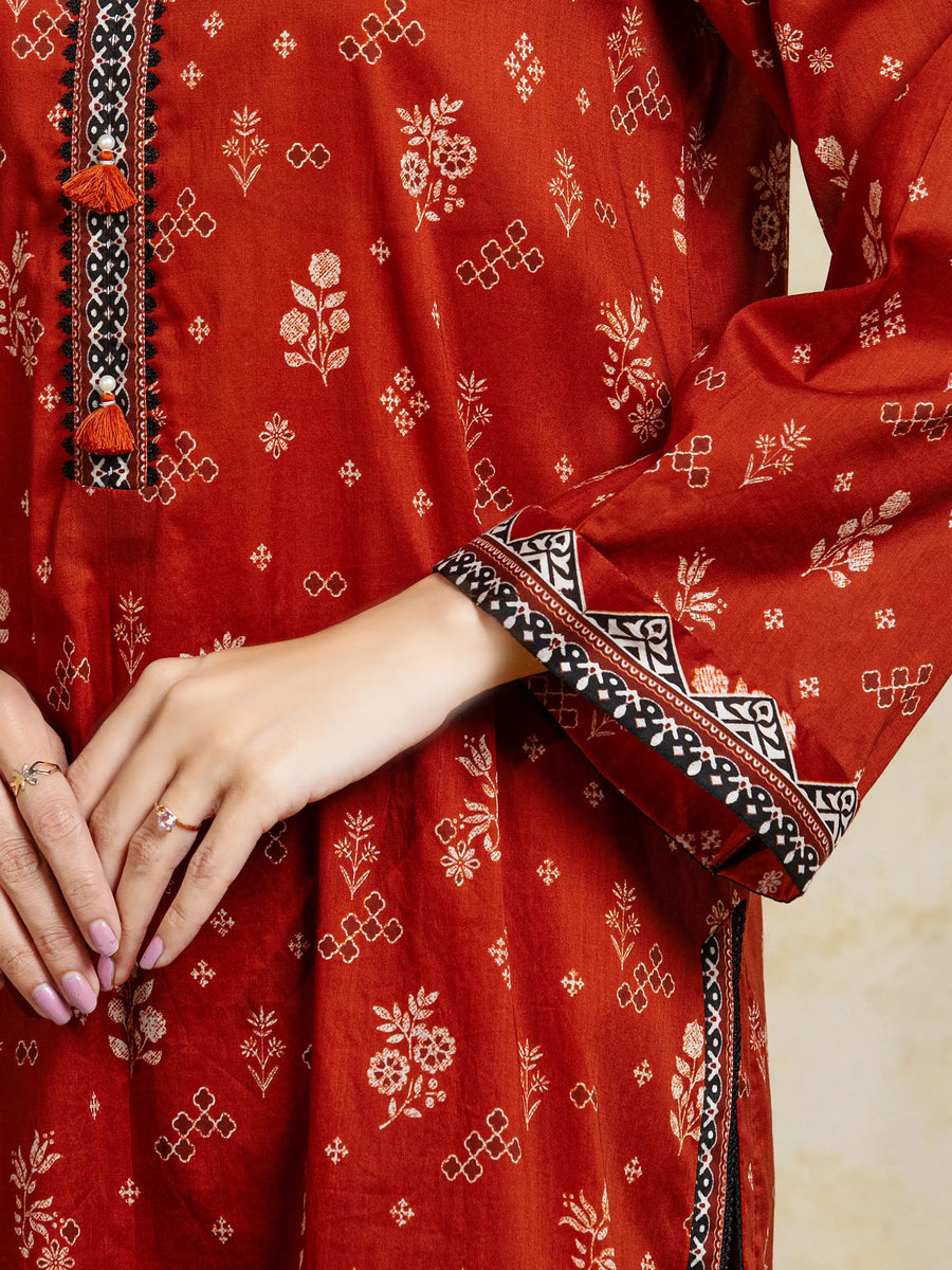 edenrobe Allure Unstitched Printed Khaddar 3Pc Suit EWU5A3-35935
