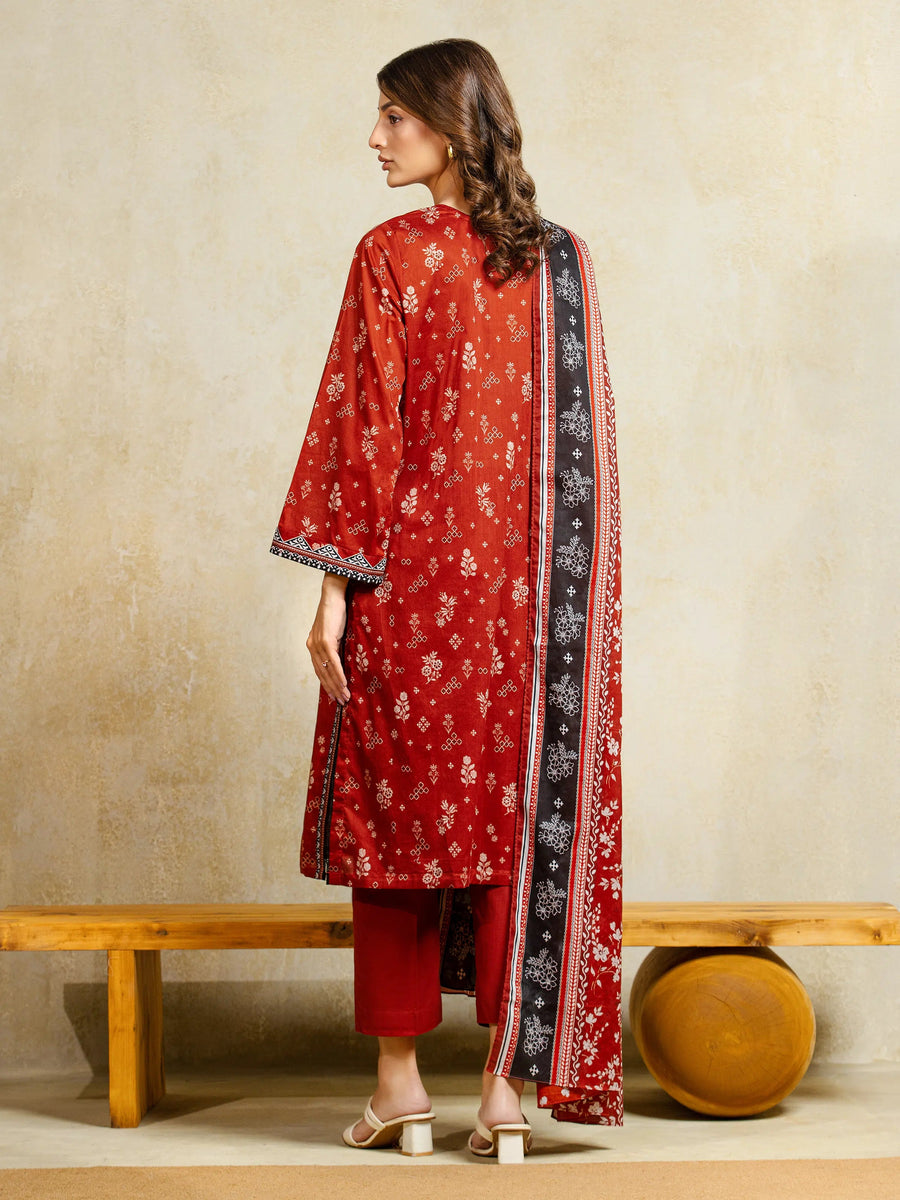 edenrobe Allure Unstitched Printed Khaddar 3Pc Suit EWU5A3-35935