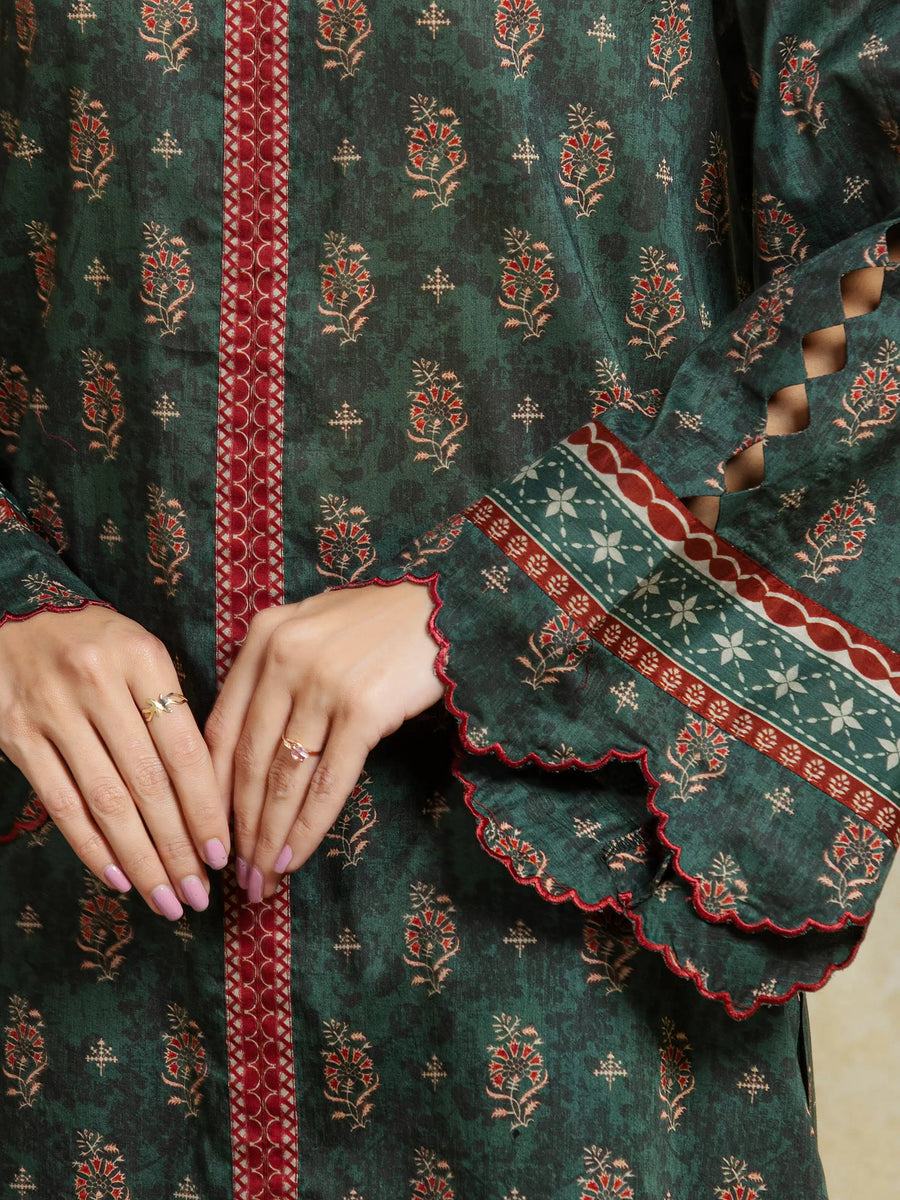 edenrobe Allure Unstitched Printed Khaddar 3Pc Suit EWU5A3-35937