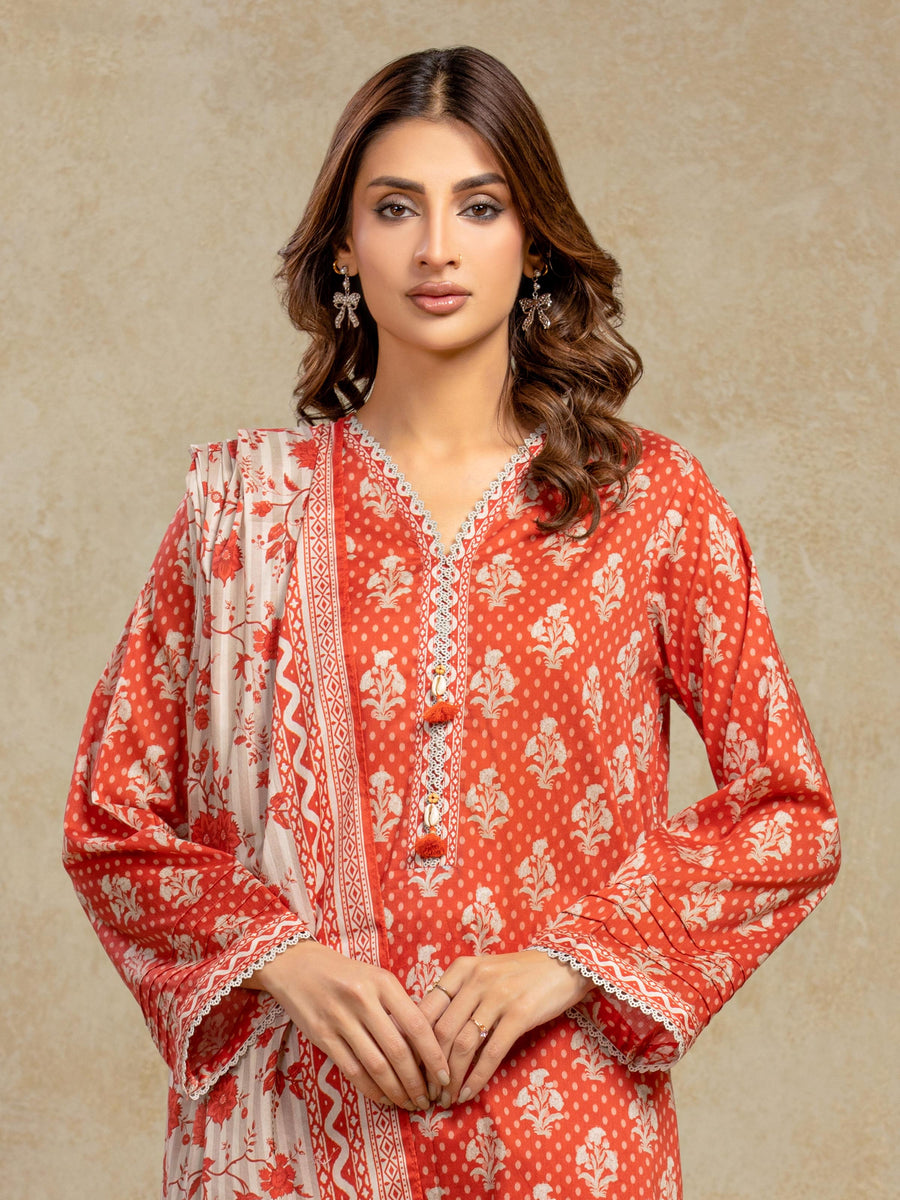 edenrobe Allure Unstitched Printed Khaddar 3Pc Suit EWU5A3-35938