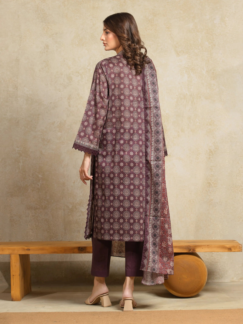 edenrobe Allure Unstitched Printed Khaddar 3Pc Suit EWU5A3-35939