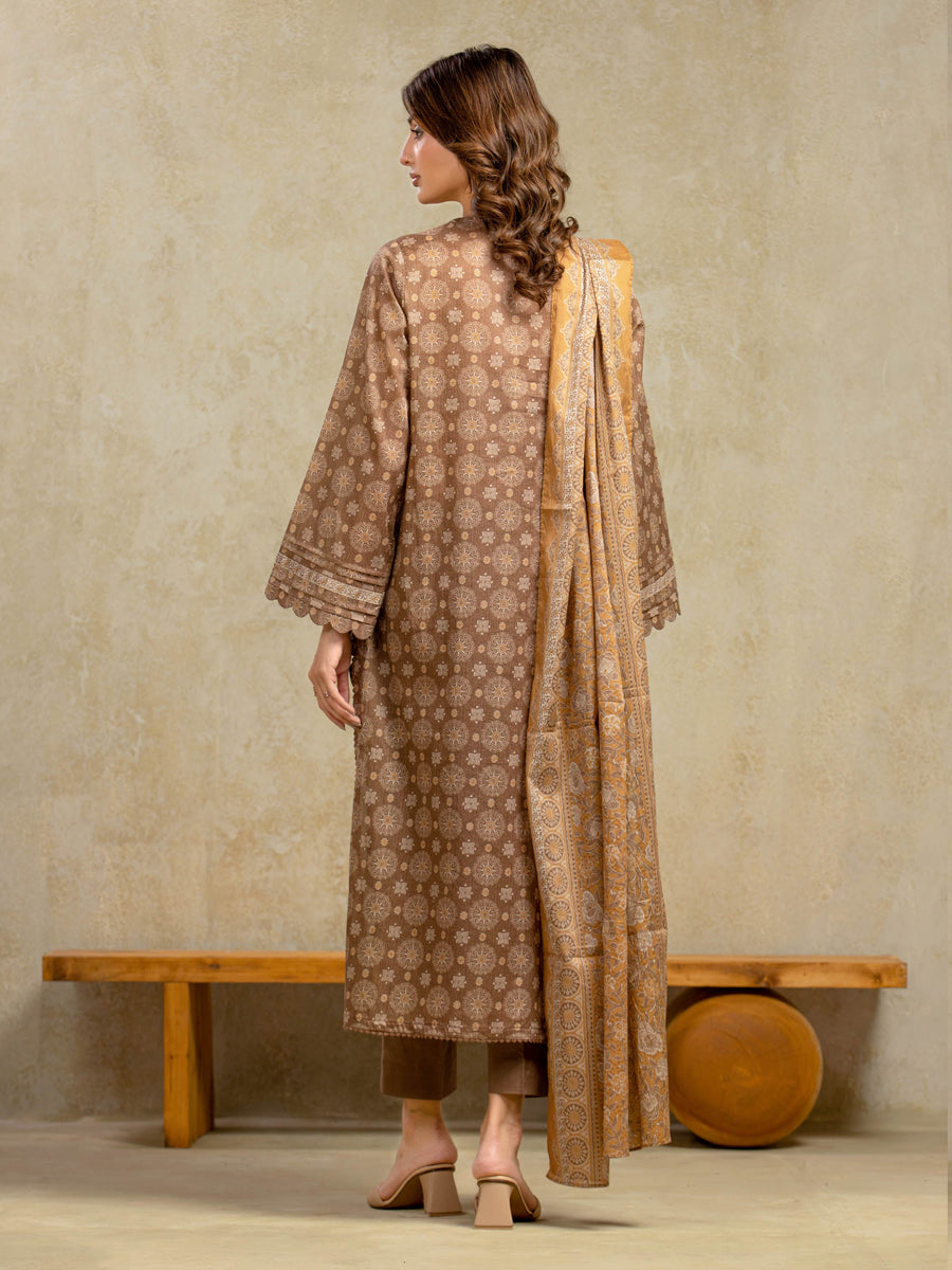 edenrobe Allure Unstitched Printed Khaddar 3Pc Suit EWU5A3-35940