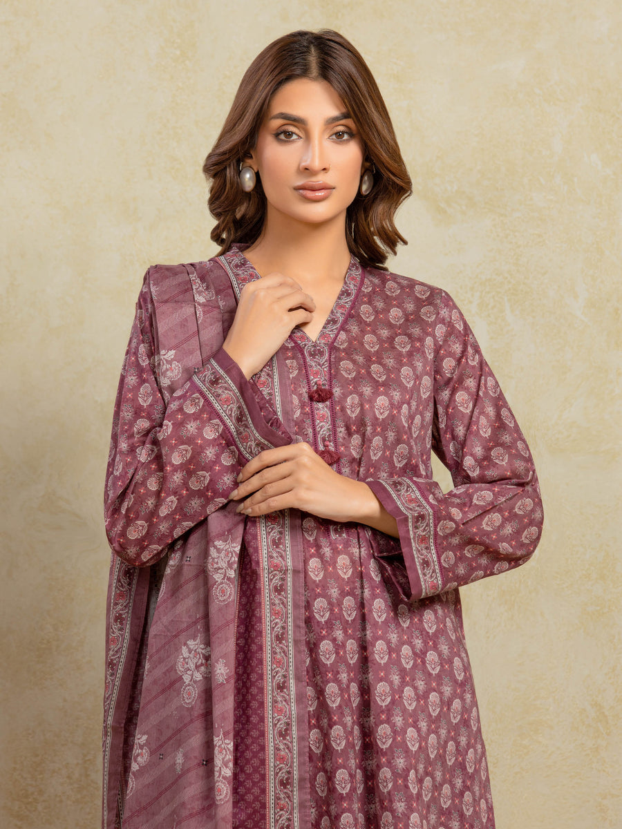 edenrobe Allure Unstitched Printed Khaddar 3Pc Suit EWU5A3-35941