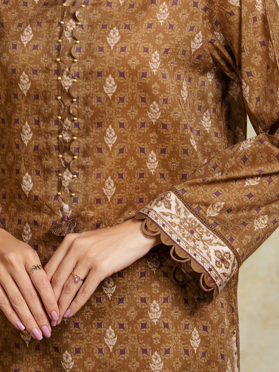 edenrobe Allure Unstitched Printed Khaddar 3Pc Suit EWU5A3-35942