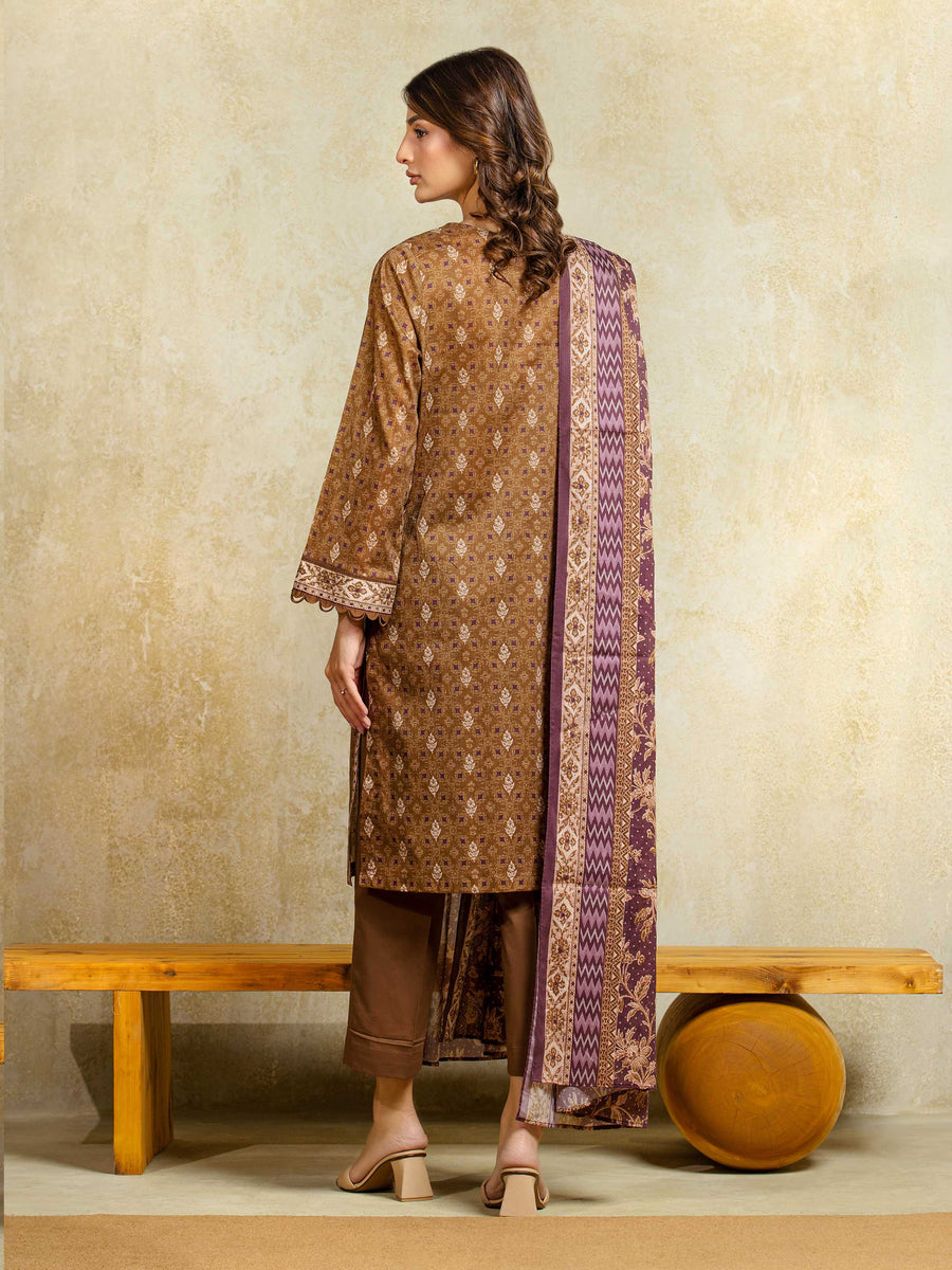 edenrobe Allure Unstitched Printed Khaddar 3Pc Suit EWU5A3-35942