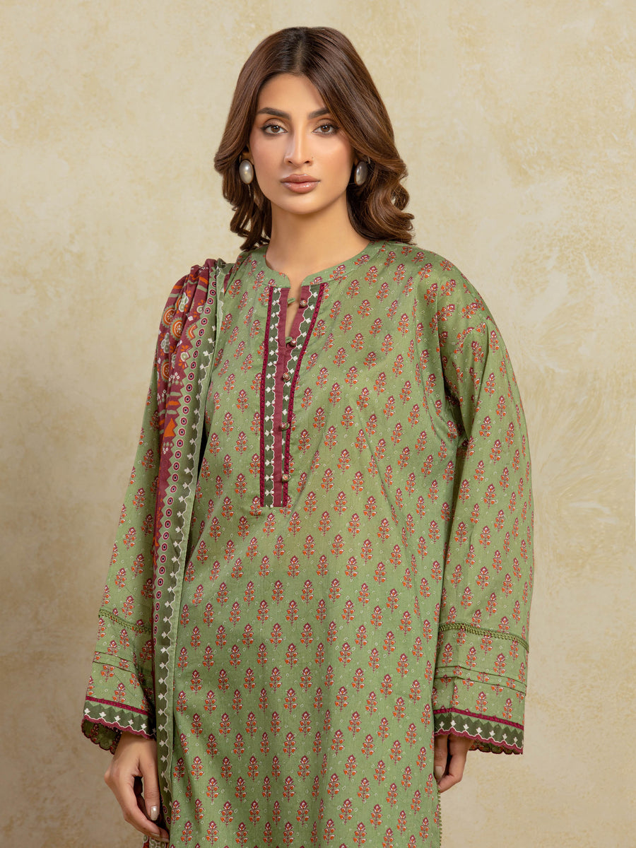 edenrobe Allure Unstitched Printed Khaddar 3Pc Suit EWU5A3-35943