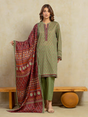 edenrobe Allure Unstitched Printed Khaddar 3Pc Suit EWU5A3-35943