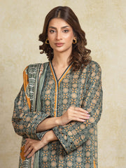 edenrobe Allure Unstitched Printed Khaddar 3Pc Suit EWU5A3-35945