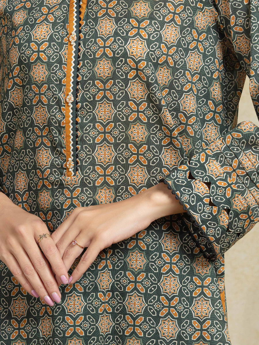 edenrobe Allure Unstitched Printed Khaddar 3Pc Suit EWU5A3-35945