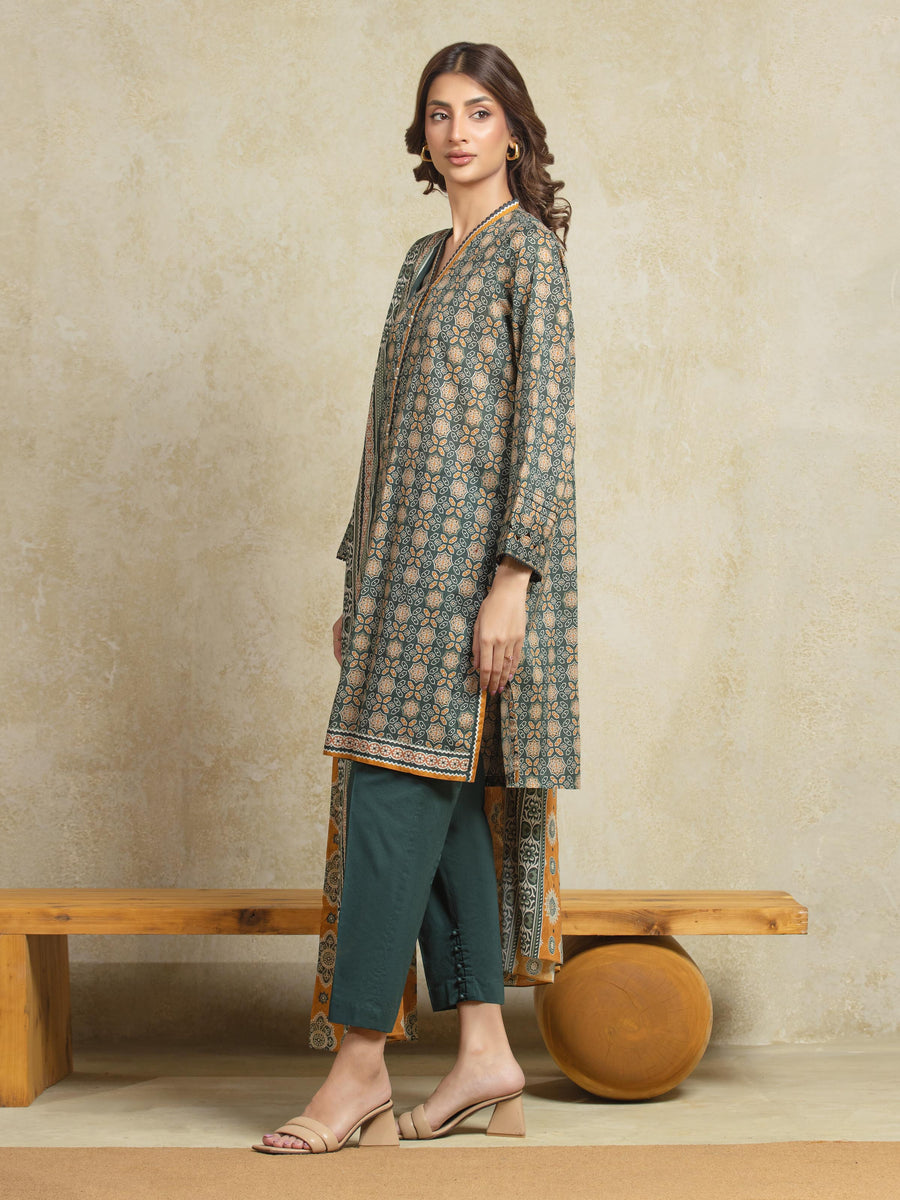 edenrobe Allure Unstitched Printed Khaddar 3Pc Suit EWU5A3-35945