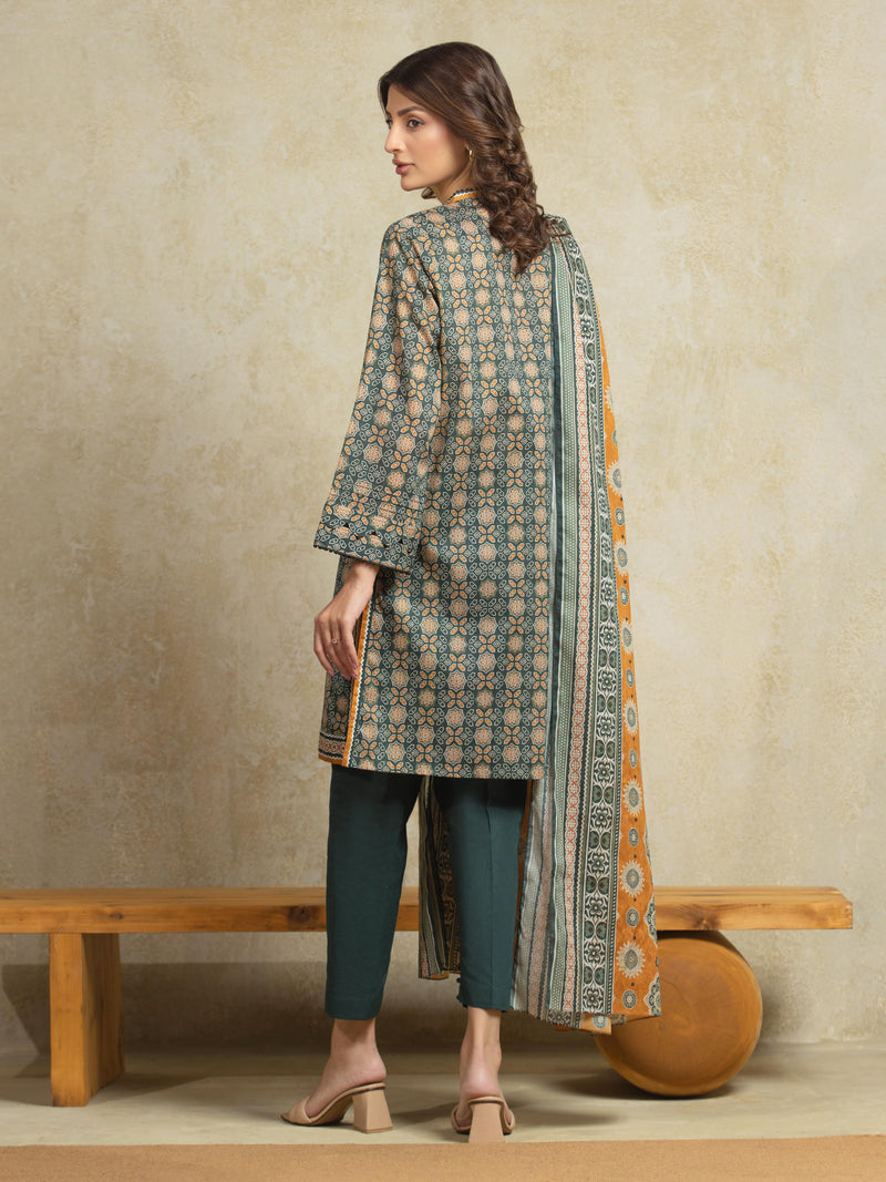 edenrobe Allure Unstitched Printed Khaddar 3Pc Suit EWU5A3-35945