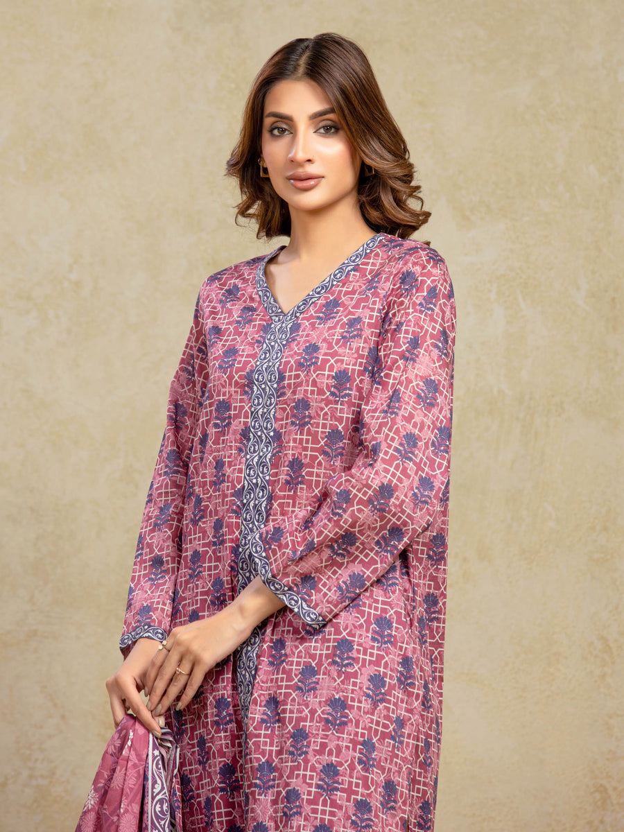 edenrobe Allure Unstitched Printed Khaddar 3Pc Suit EWU5A3-35947