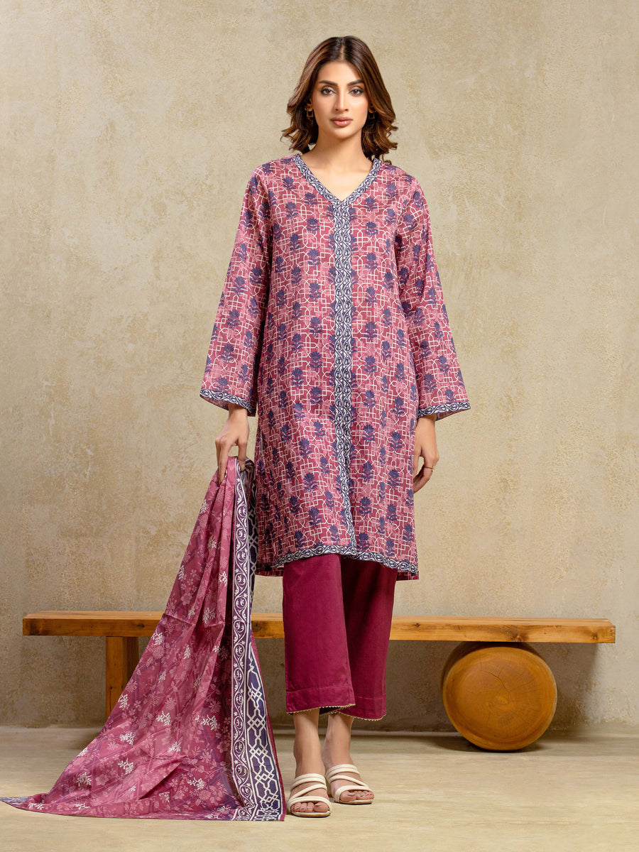 edenrobe Allure Unstitched Printed Khaddar 3Pc Suit EWU5A3-35947