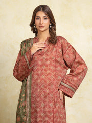 edenrobe Allure Unstitched Printed Khaddar 3Pc Suit EWU5A3-35950