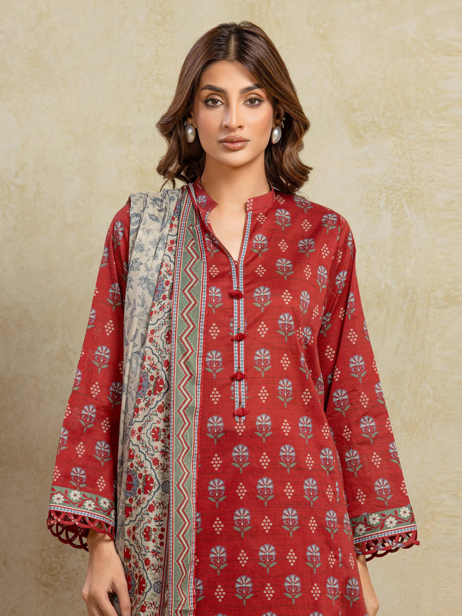 edenrobe Allure Unstitched Printed Khaddar 3Pc Suit EWU5A3-35951