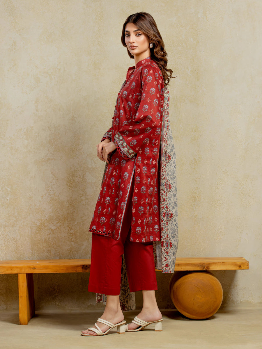 edenrobe Allure Unstitched Printed Khaddar 3Pc Suit EWU5A3-35951