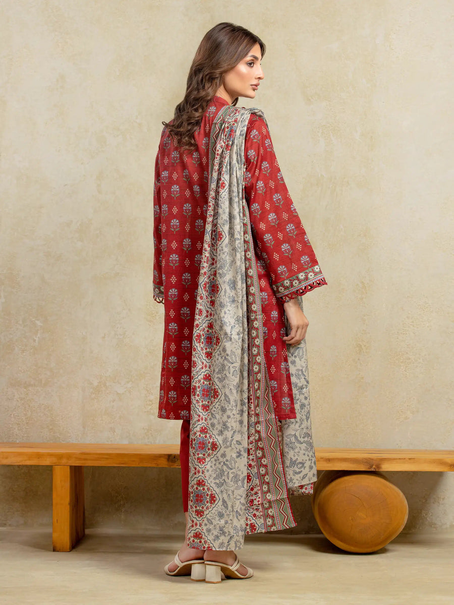edenrobe Allure Unstitched Printed Khaddar 3Pc Suit EWU5A3-35951