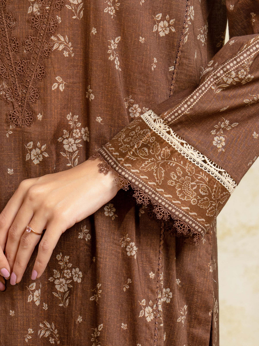 edenrobe Allure Unstitched Printed Khaddar 3Pc Suit EWU5A3-35952
