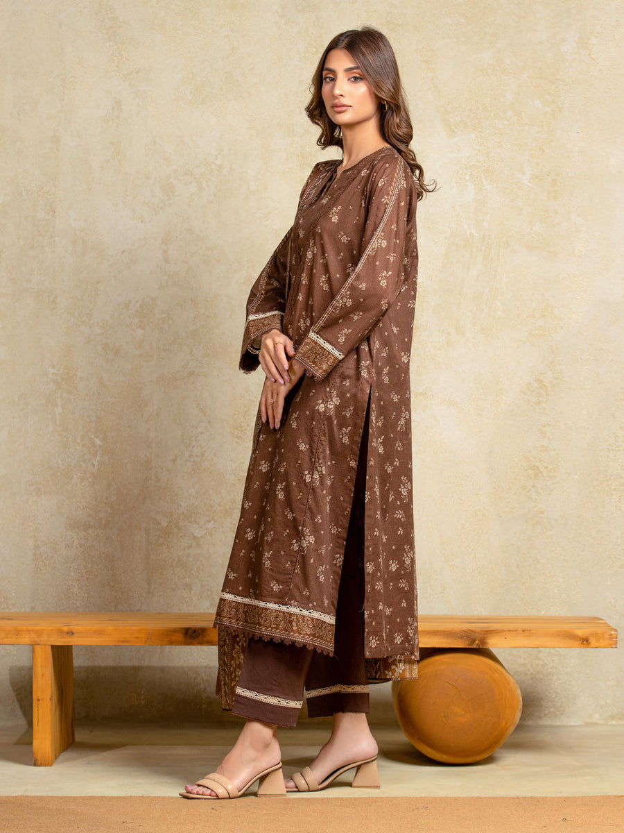 edenrobe Allure Unstitched Printed Khaddar 3Pc Suit EWU5A3-35952
