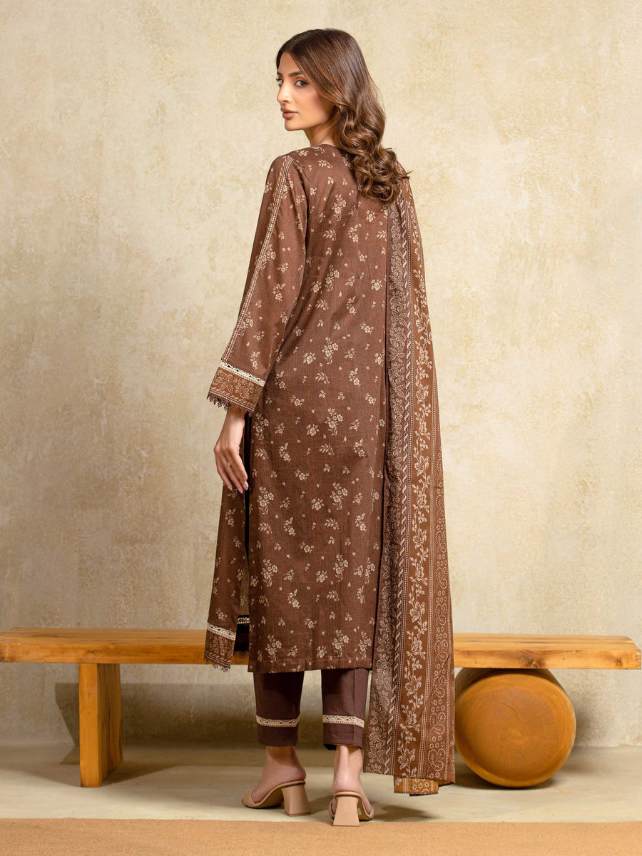 edenrobe Allure Unstitched Printed Khaddar 3Pc Suit EWU5A3-35952
