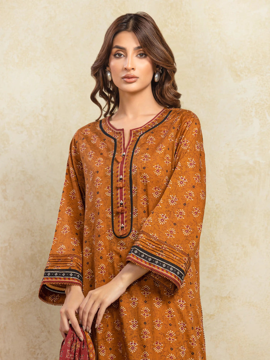 edenrobe Allure Unstitched Printed Khaddar 3Pc Suit EWU5A3-35953