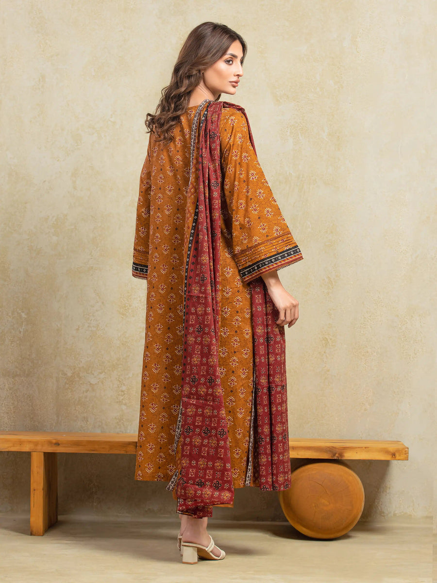 edenrobe Allure Unstitched Printed Khaddar 3Pc Suit EWU5A3-35953