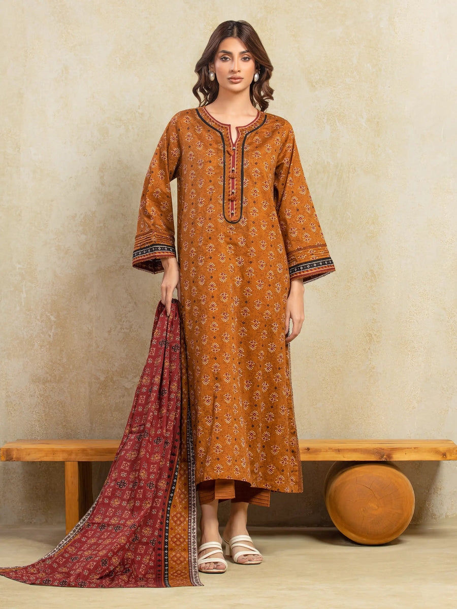 edenrobe Allure Unstitched Printed Khaddar 3Pc Suit EWU5A3-35953