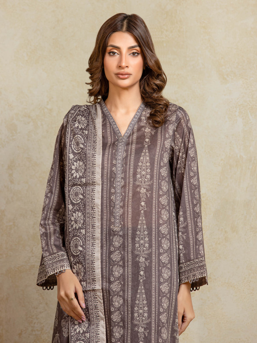 edenrobe Allure Unstitched Printed Khaddar 3Pc Suit EWU5A3-35961