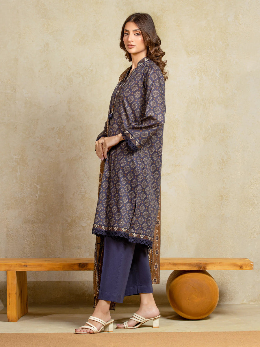 edenrobe Allure Unstitched Printed Khaddar 3Pc Suit EWU5A3-35965
