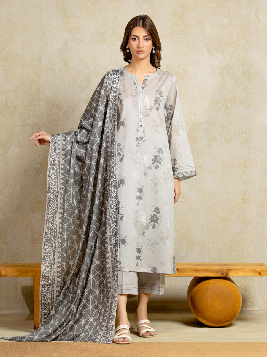 edenrobe Allure Unstitched Printed Khaddar 3Pc Suit EWU5A3-35968