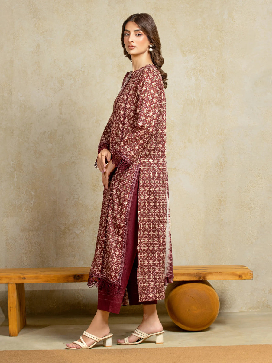 edenrobe Allure Unstitched Printed Khaddar 3Pc Suit EWU5A3-35970