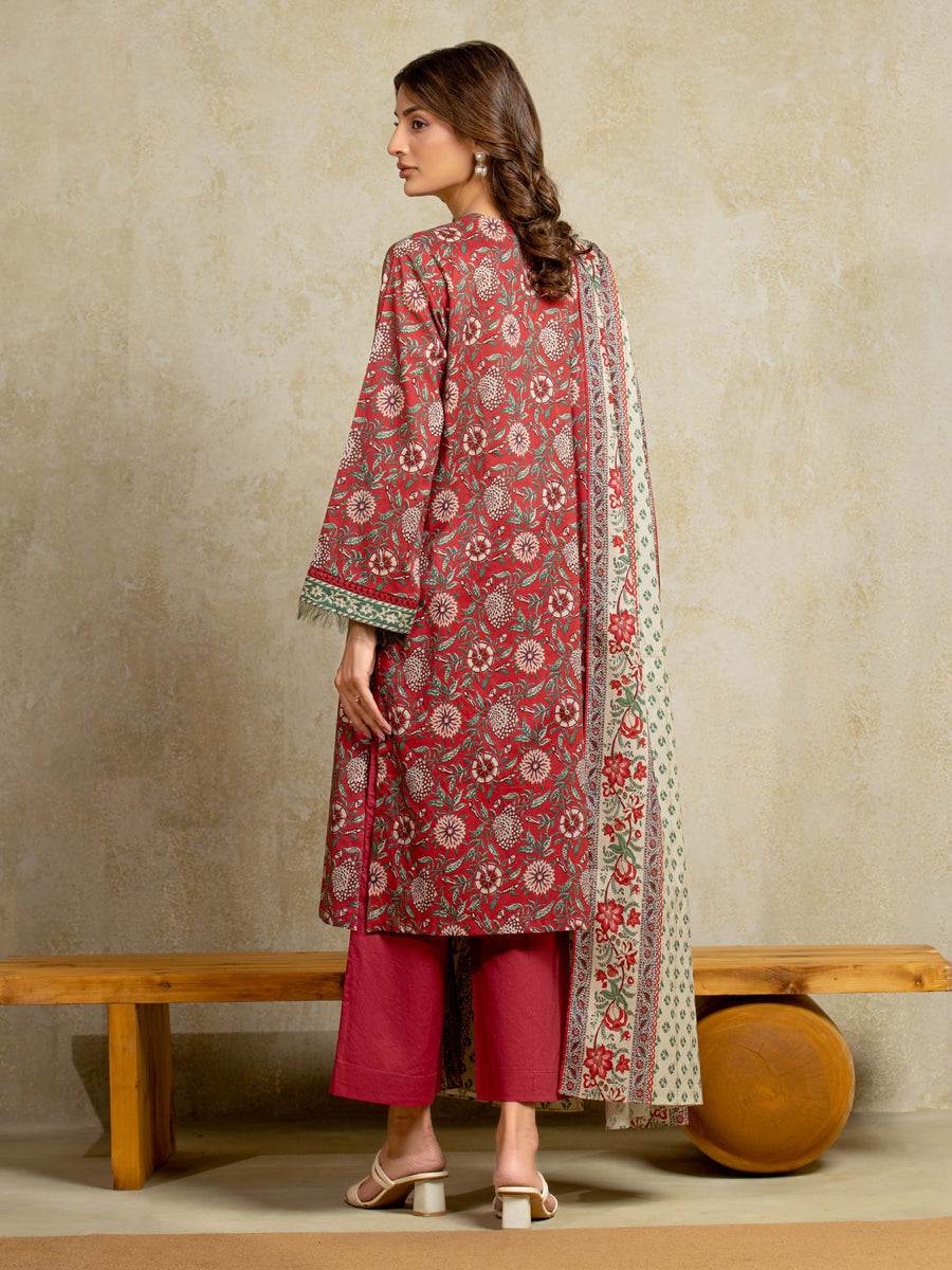 edenrobe Allure Unstitched Printed Khaddar 3Pc Suit EWU5A3-35973