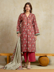 edenrobe Allure Unstitched Printed Khaddar 3Pc Suit EWU5A3-35973