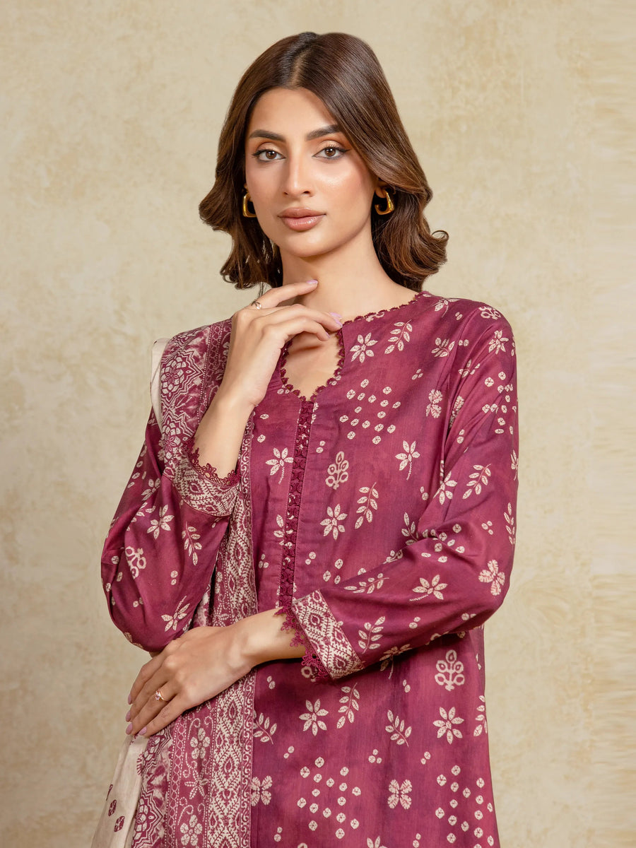 edenrobe Allure Unstitched Printed Khaddar 3Pc Suit EWU5A3-35974