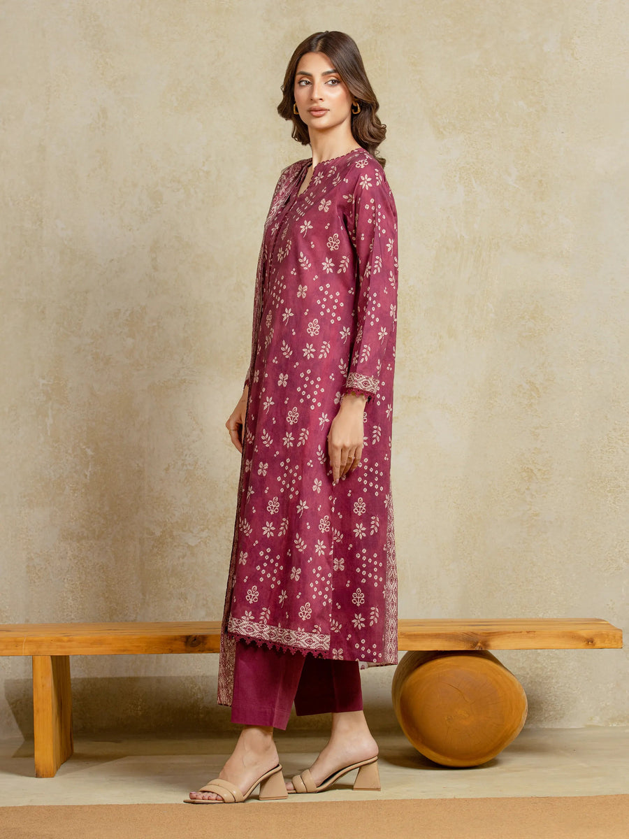 edenrobe Allure Unstitched Printed Khaddar 3Pc Suit EWU5A3-35974