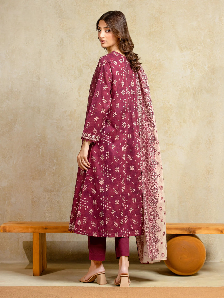 edenrobe Allure Unstitched Printed Khaddar 3Pc Suit EWU5A3-35974