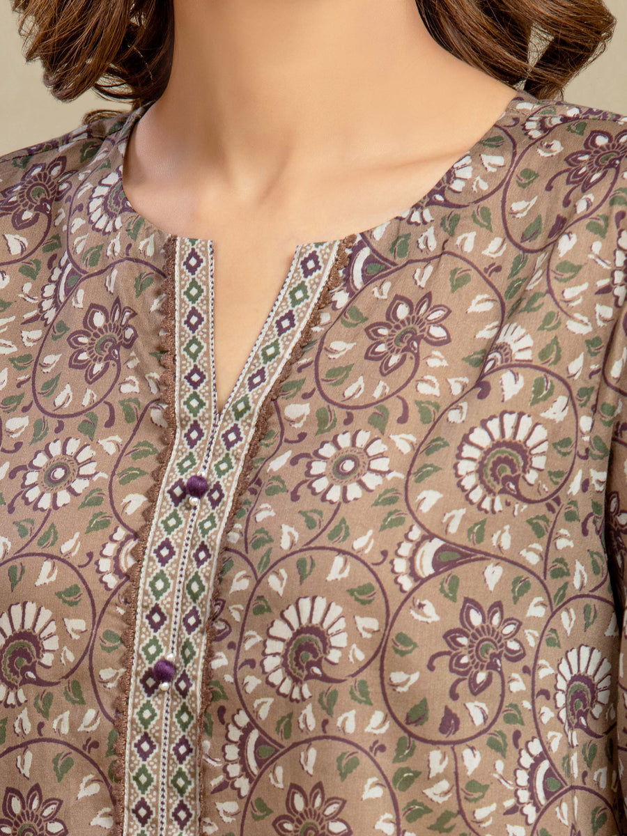 edenrobe Allure Unstitched Printed Khaddar 3Pc Suit EWU5A3-35978