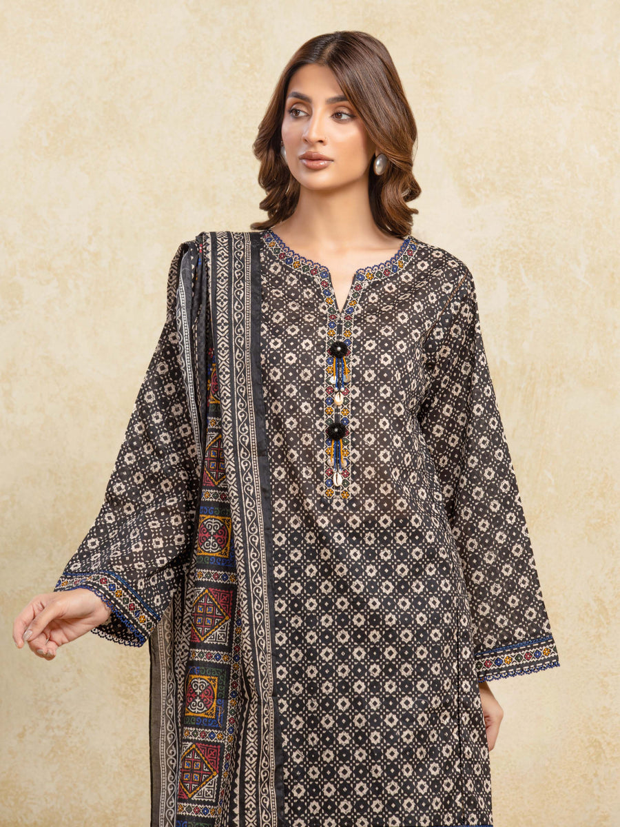 edenrobe Allure Unstitched Printed Khaddar 3Pc Suit EWU5A3-35979