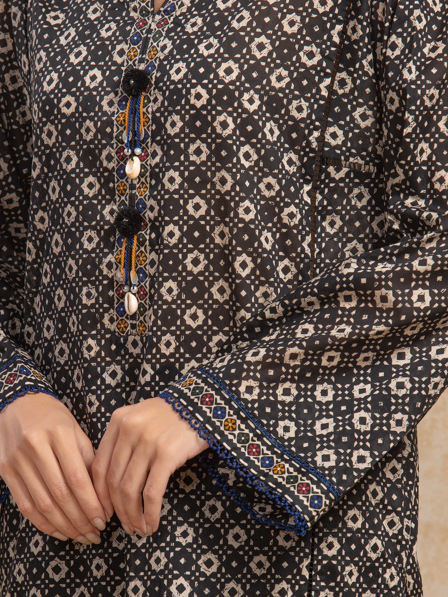 edenrobe Allure Unstitched Printed Khaddar 3Pc Suit EWU5A3-35979