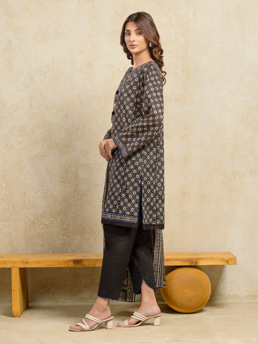 edenrobe Allure Unstitched Printed Khaddar 3Pc Suit EWU5A3-35979
