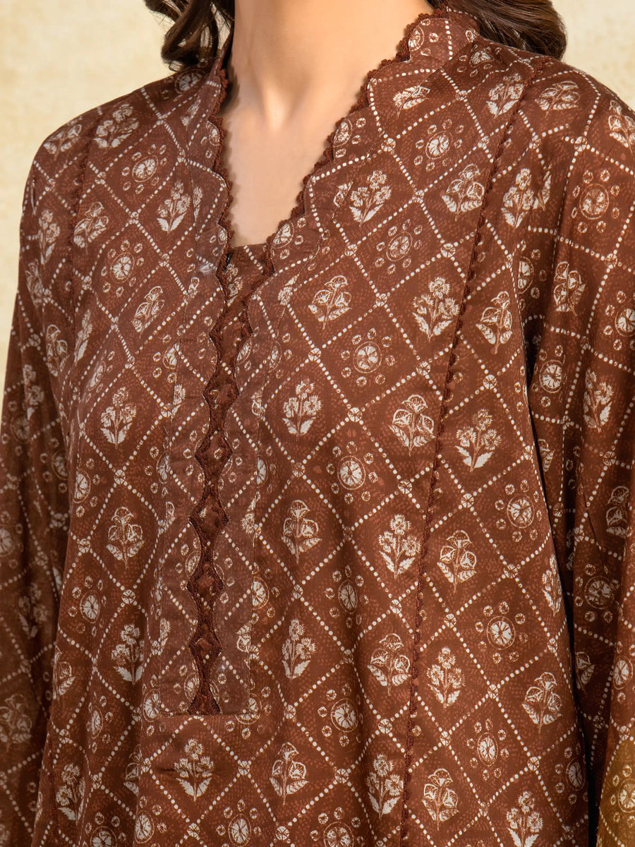 edenrobe Allure Unstitched Printed Khaddar 3Pc Suit EWU5A3-35981