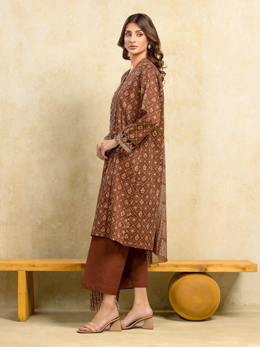edenrobe Allure Unstitched Printed Khaddar 3Pc Suit EWU5A3-35981