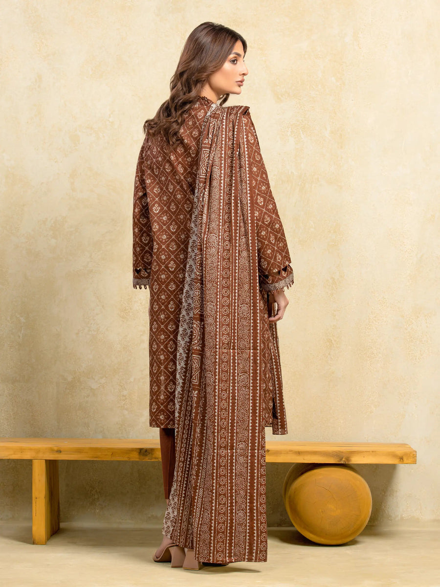 edenrobe Allure Unstitched Printed Khaddar 3Pc Suit EWU5A3-35981
