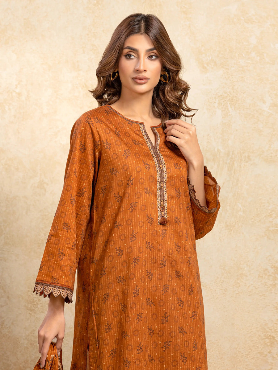edenrobe Allure Unstitched Printed Khaddar 3Pc Suit EWU5A3-35983