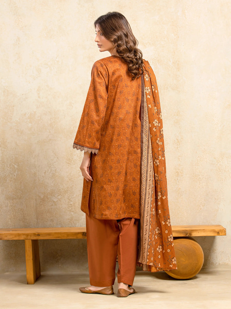 edenrobe Allure Unstitched Printed Khaddar 3Pc Suit EWU5A3-35983